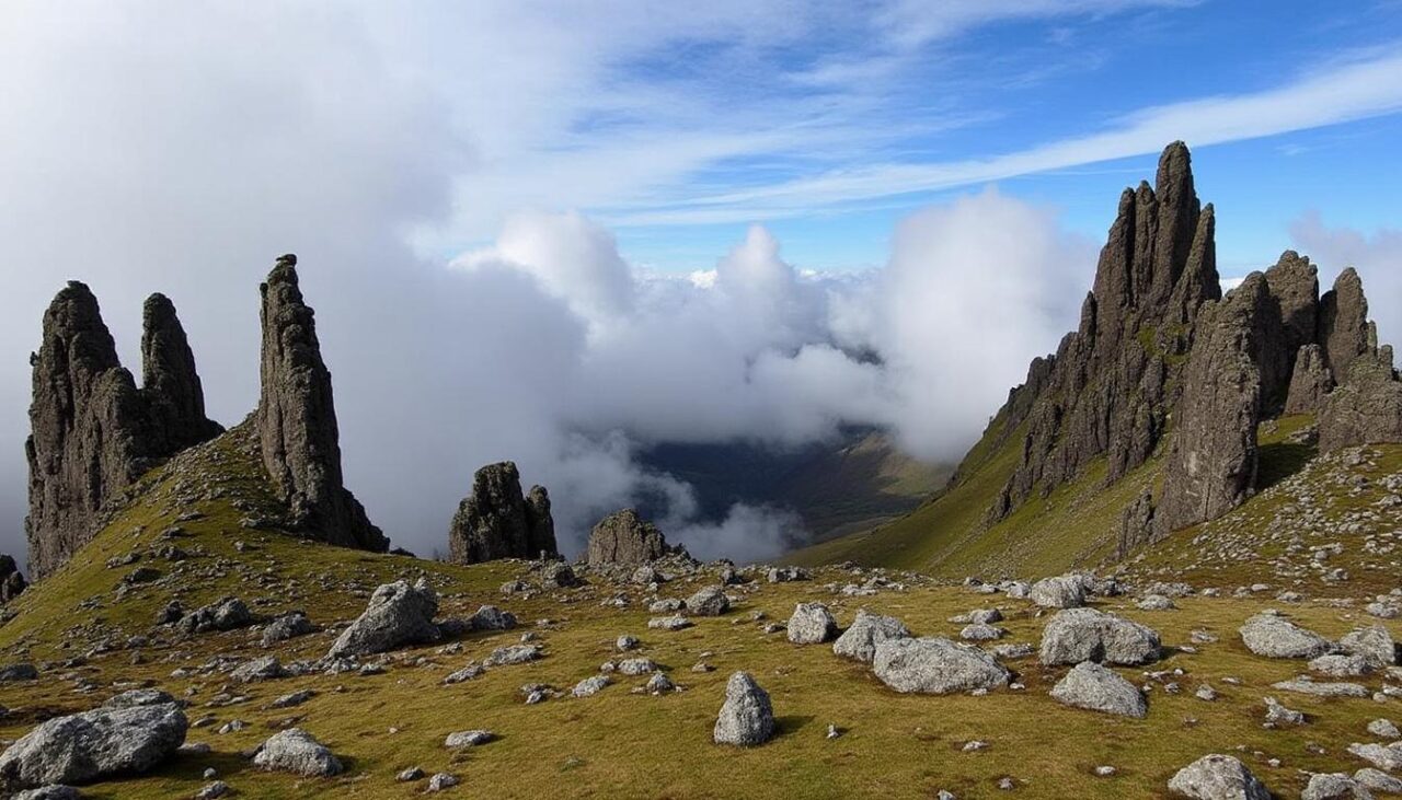 découvrez la beauté époustouflante du quiraing sur l'île de skye lors d'une randonnée inoubliable. explorez des paysages majestueux, des formations rocheuses uniques et une nature préservée qui vous laissera des souvenirs impérissables. parfait pour les amateurs de plein air et les aventuriers en quête de panoramas à couper le souffle.